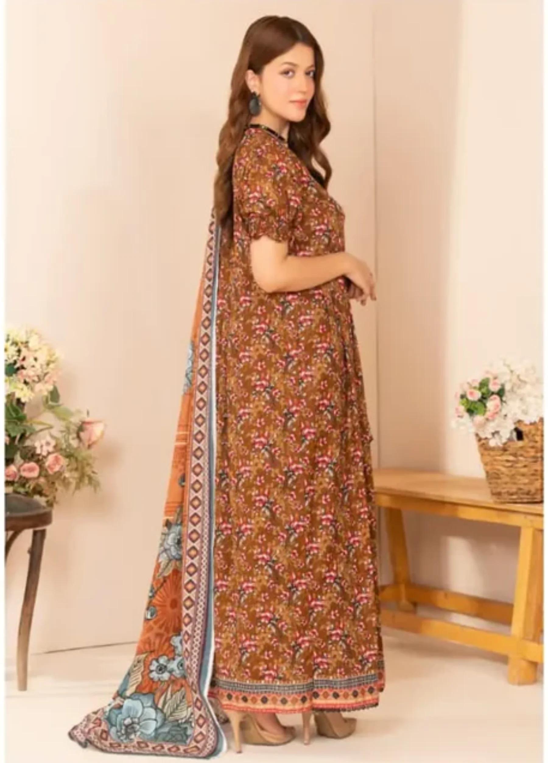 Mahi by Marooj Unstitched Lawn Print 3 Piece Suits VOL-17 D-117 - Image 4