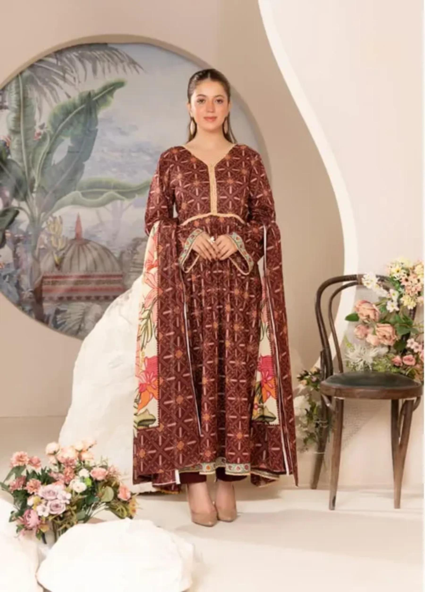 Mahi by Marooj Unstitched Lawn Print 3 Piece Suits VOL-17  D-111