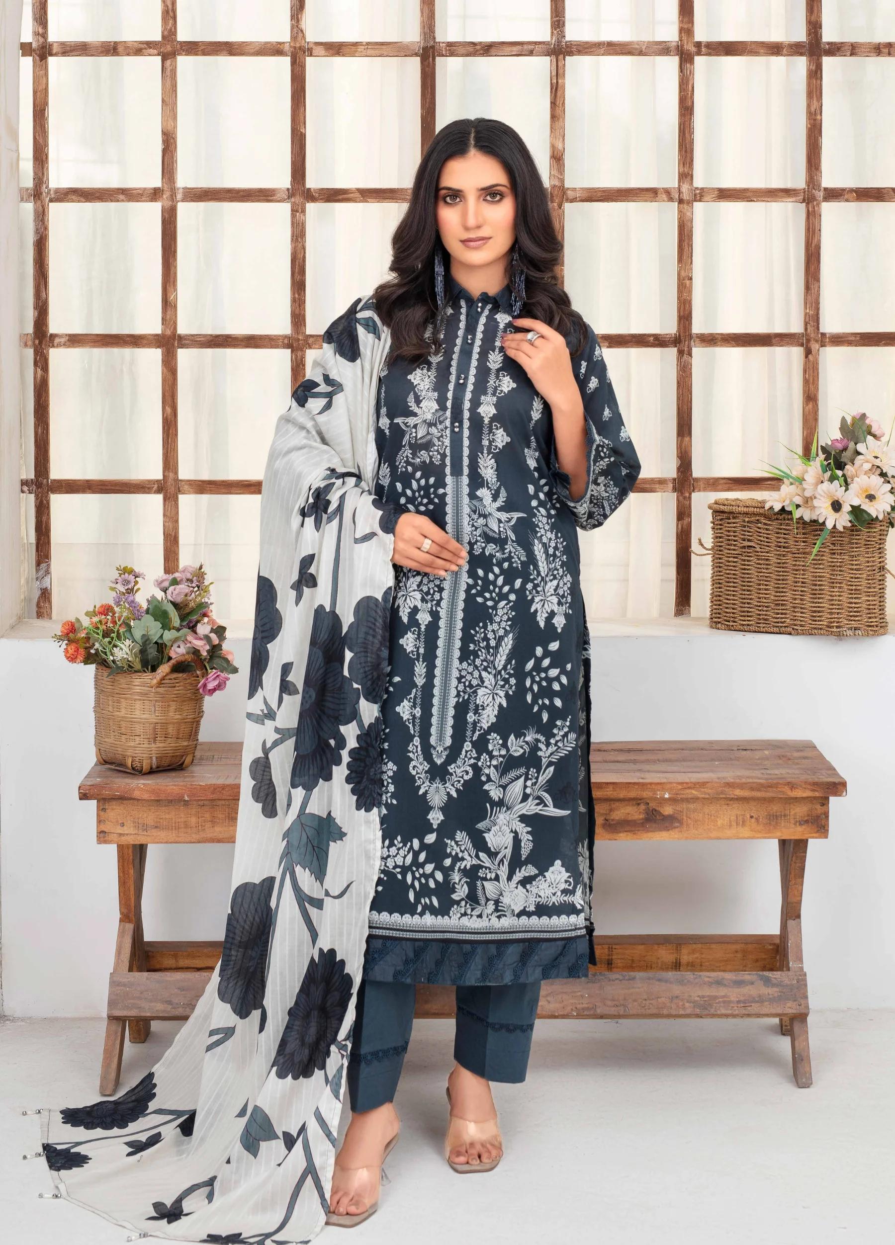 FABIHA by Feroza Unstitched  Lawn Print 3 Piece Suits VOL-01 D-8