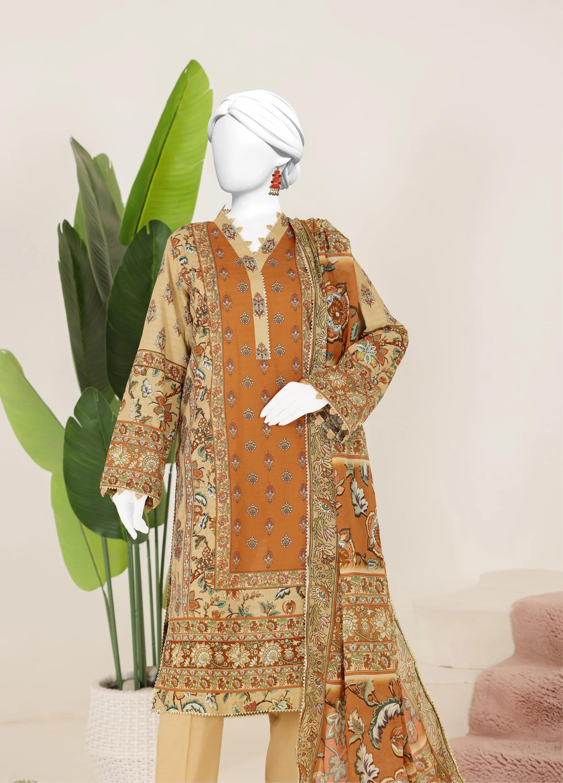 Murashi by Virsa Unstitched Doria Lawn 3 Piece Suit – D-02 | Summer Collection