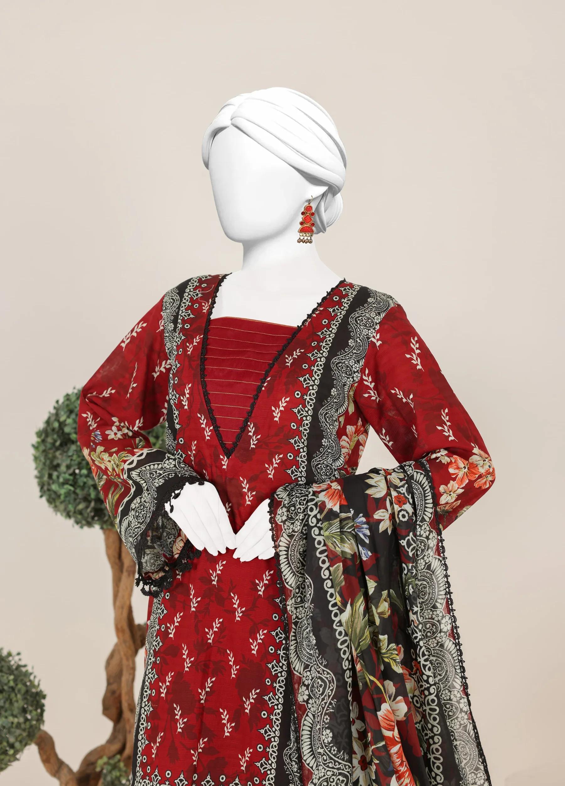 Murashi by Virsa Unstitched Doria Lawn 3 Piece Suit – D-03 | Summer Collection