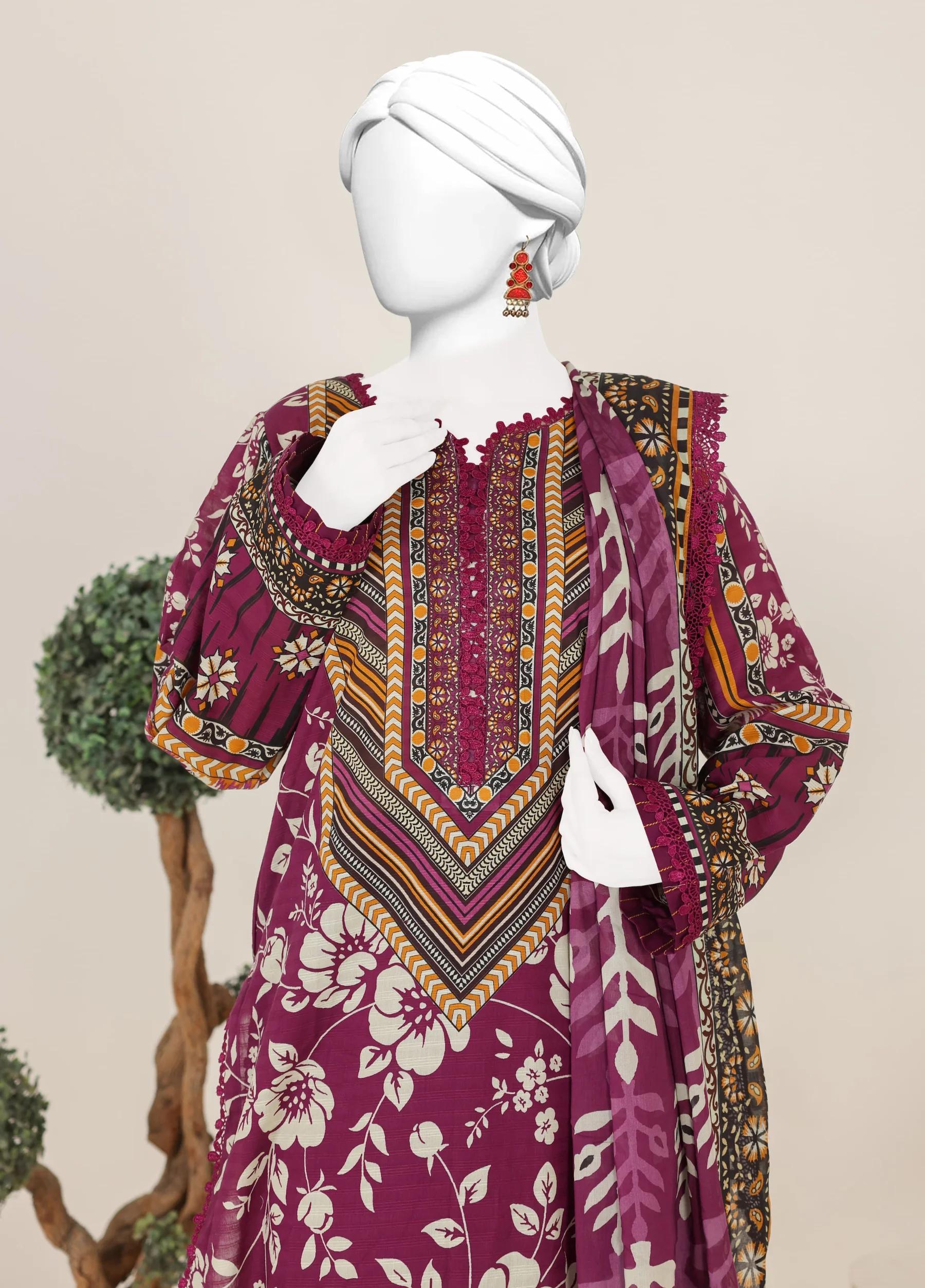 Murashi by Virsa Unstitched Doria Lawn 3 Piece Suit – D-04 | Summer Collection - Image 3