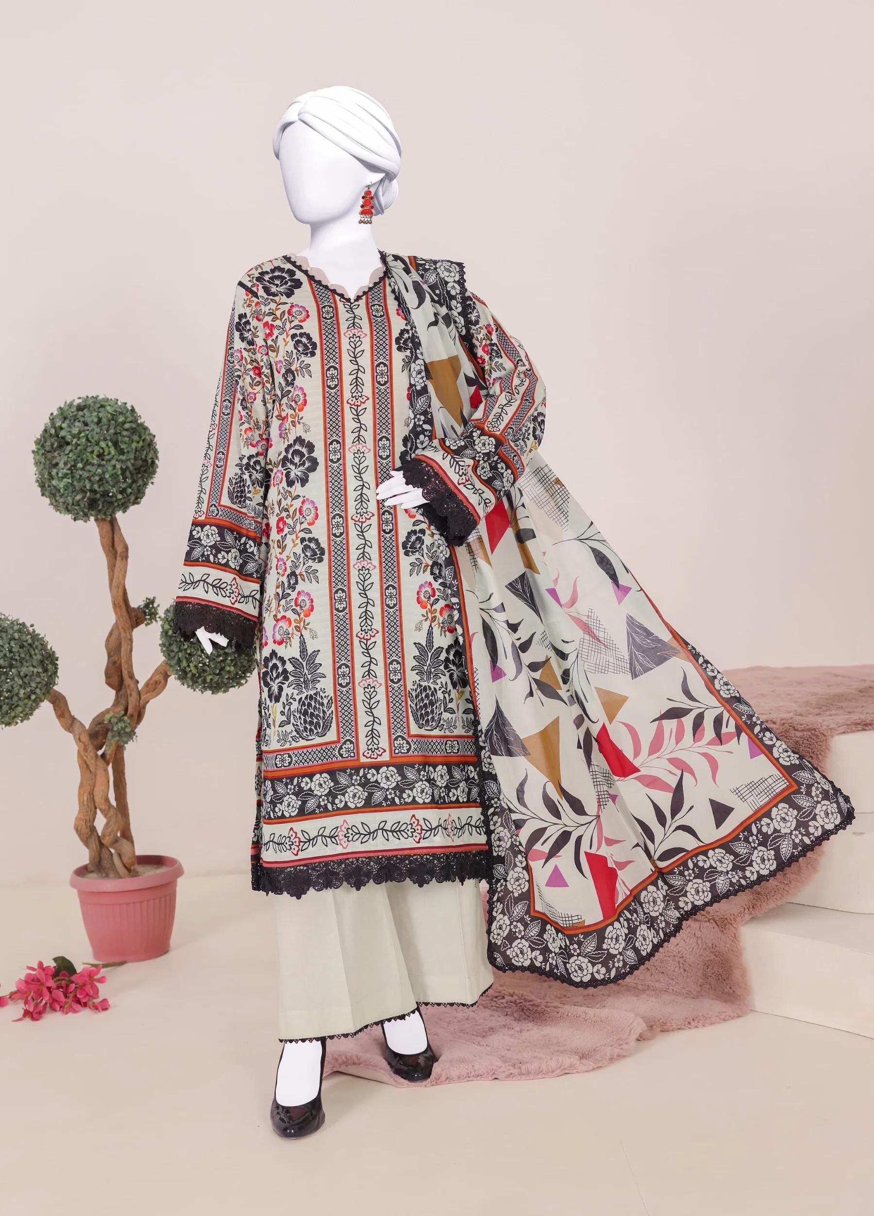 Murashi by Virsa Unstitched Doria Lawn 3 Piece Suit – D-09 | Summer Collection