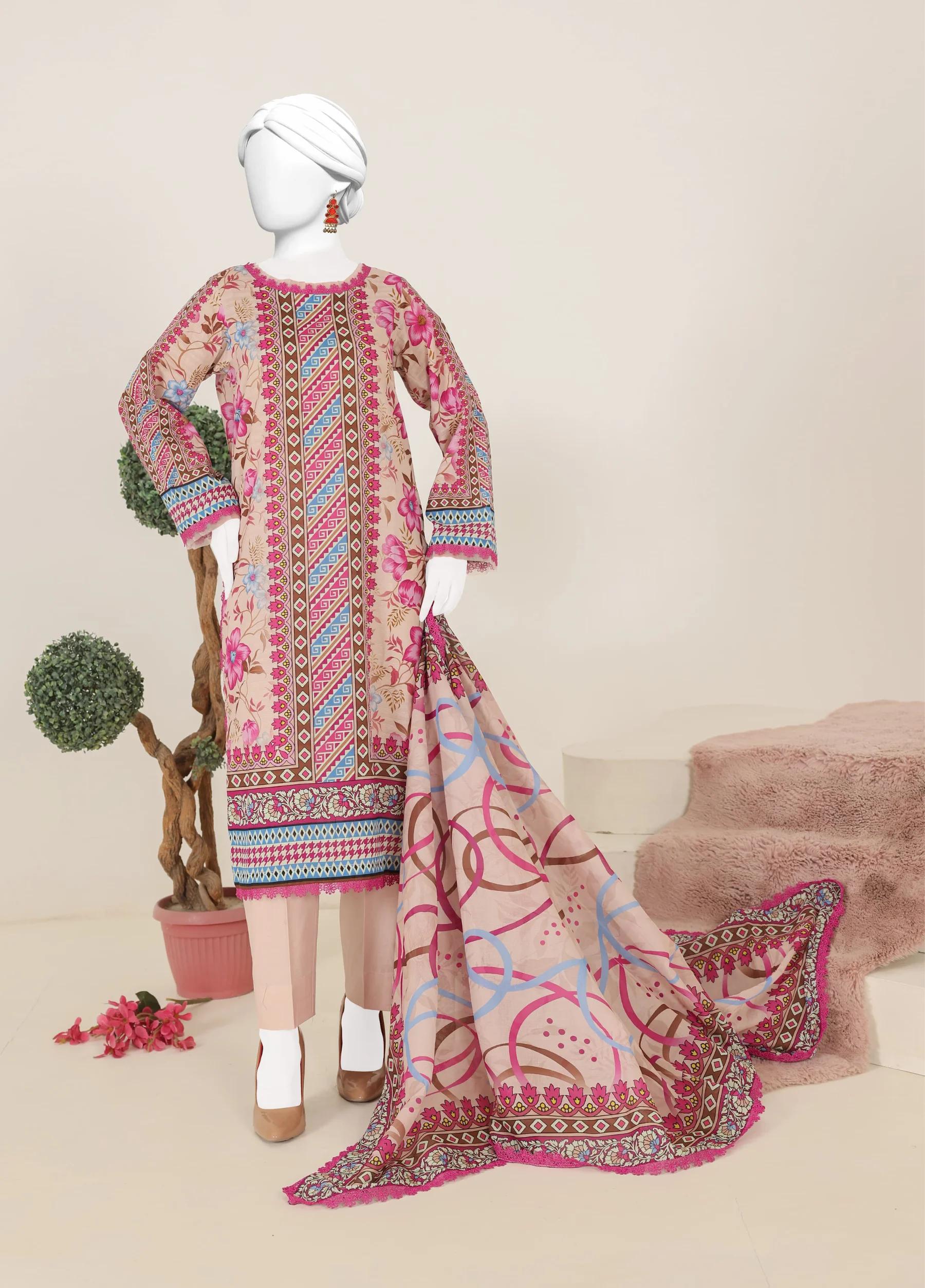 Murashi by Virsa Unstitched Doria Lawn 3 Piece Suit – D-10 | Summer Collection