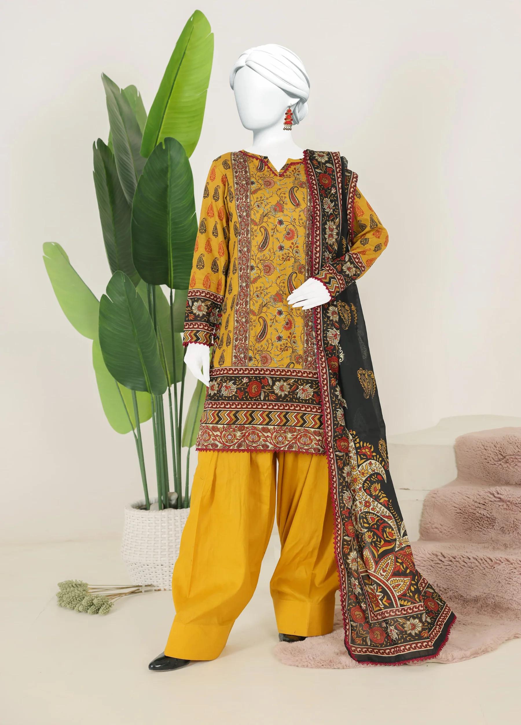 Murashi by Virsa Unstitched Doria Lawn 3 Piece Suit – D-11 | Summer Collection