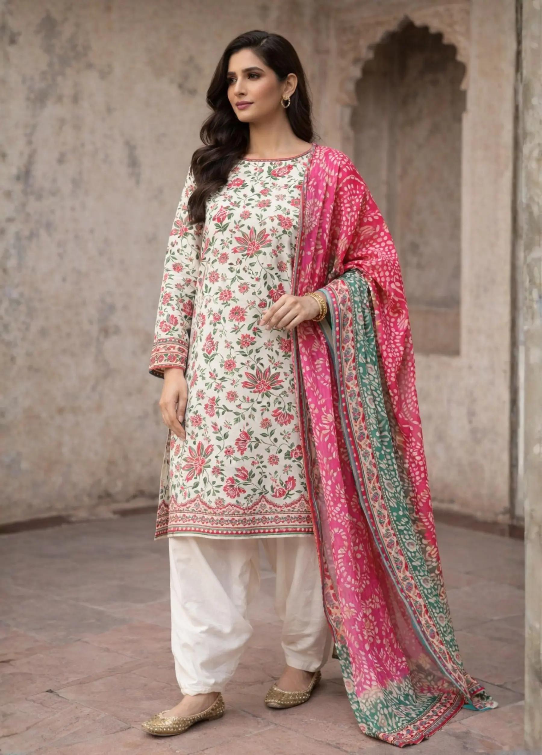 Raiha Unstitched Luxury Lawn Basant Collection Print 3 Piece Suit Article No.R3143-122