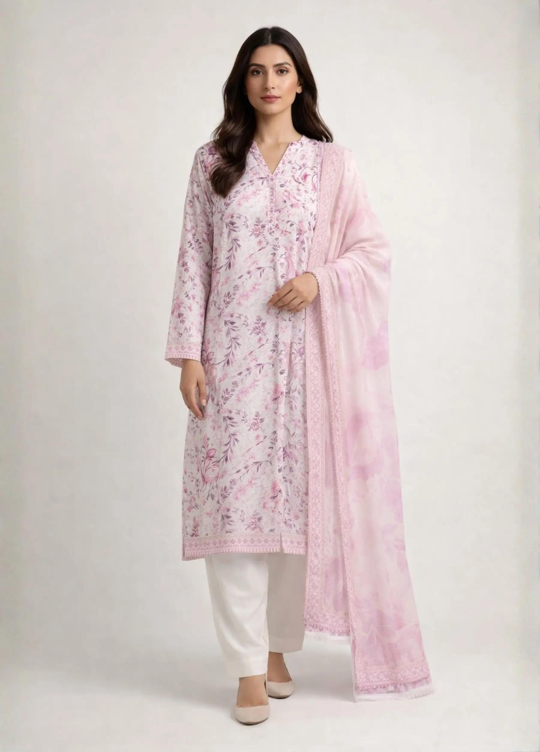 Raiha Unstitched Luxury Lawn Basant Collection Print 3 Piece Suit Article No.R3143-130