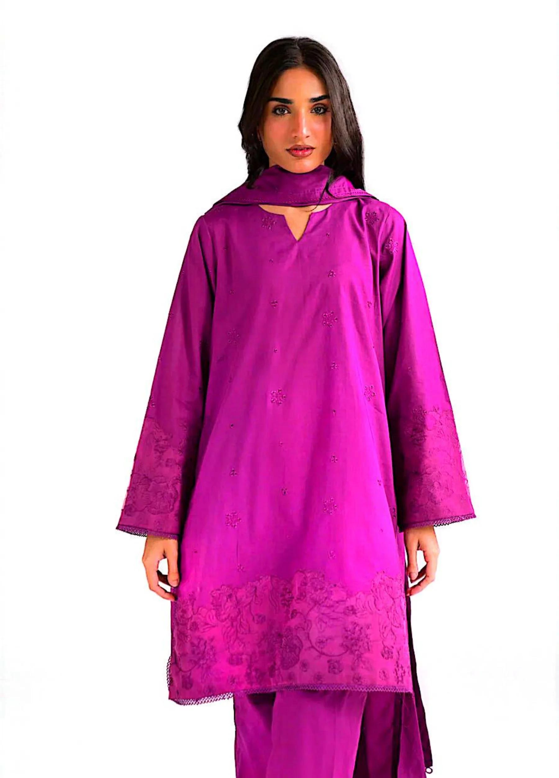 Beyond East Beena Embroidered Lawn 3 PC Suit | Summer Collection – Design 5 - Image 3