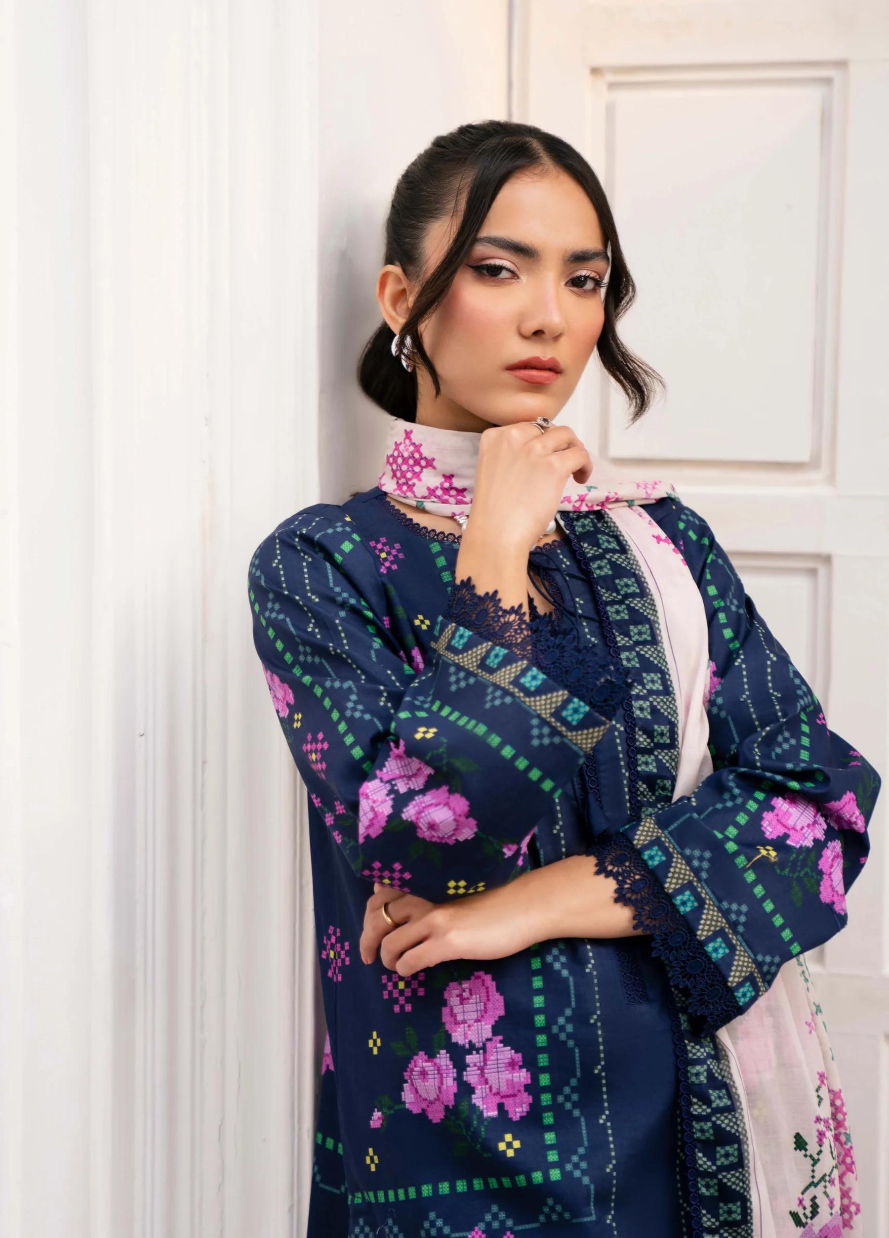 Yakin by Asifa – 3-Piece Unstitched Lawn Suit | Summer Collection 2026 | Article YBA-06 - Image 3