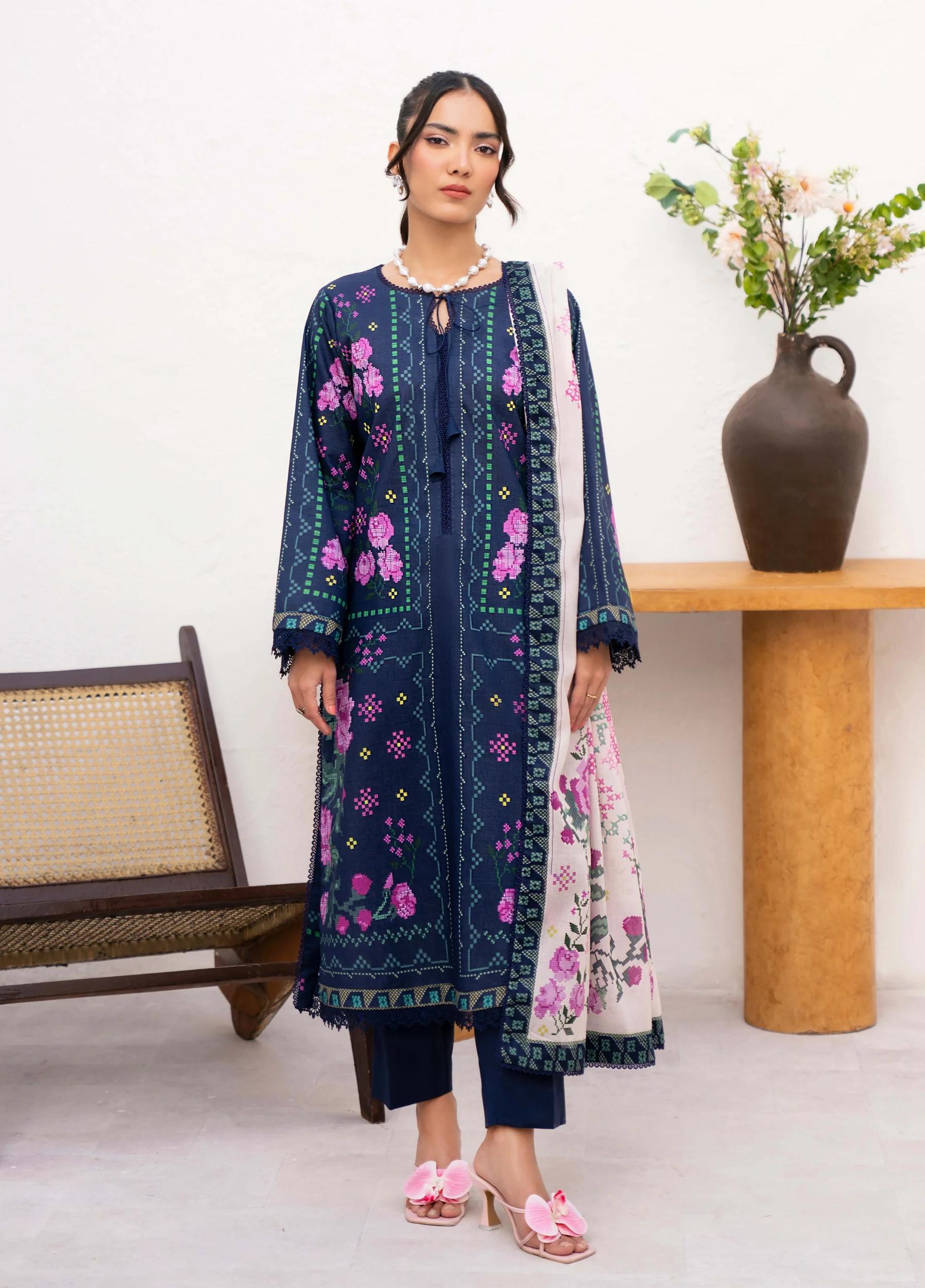 Yakin by Asifa – 3-Piece Unstitched Lawn Suit | Summer Collection 2026 | Article YBA-06 - Image 4