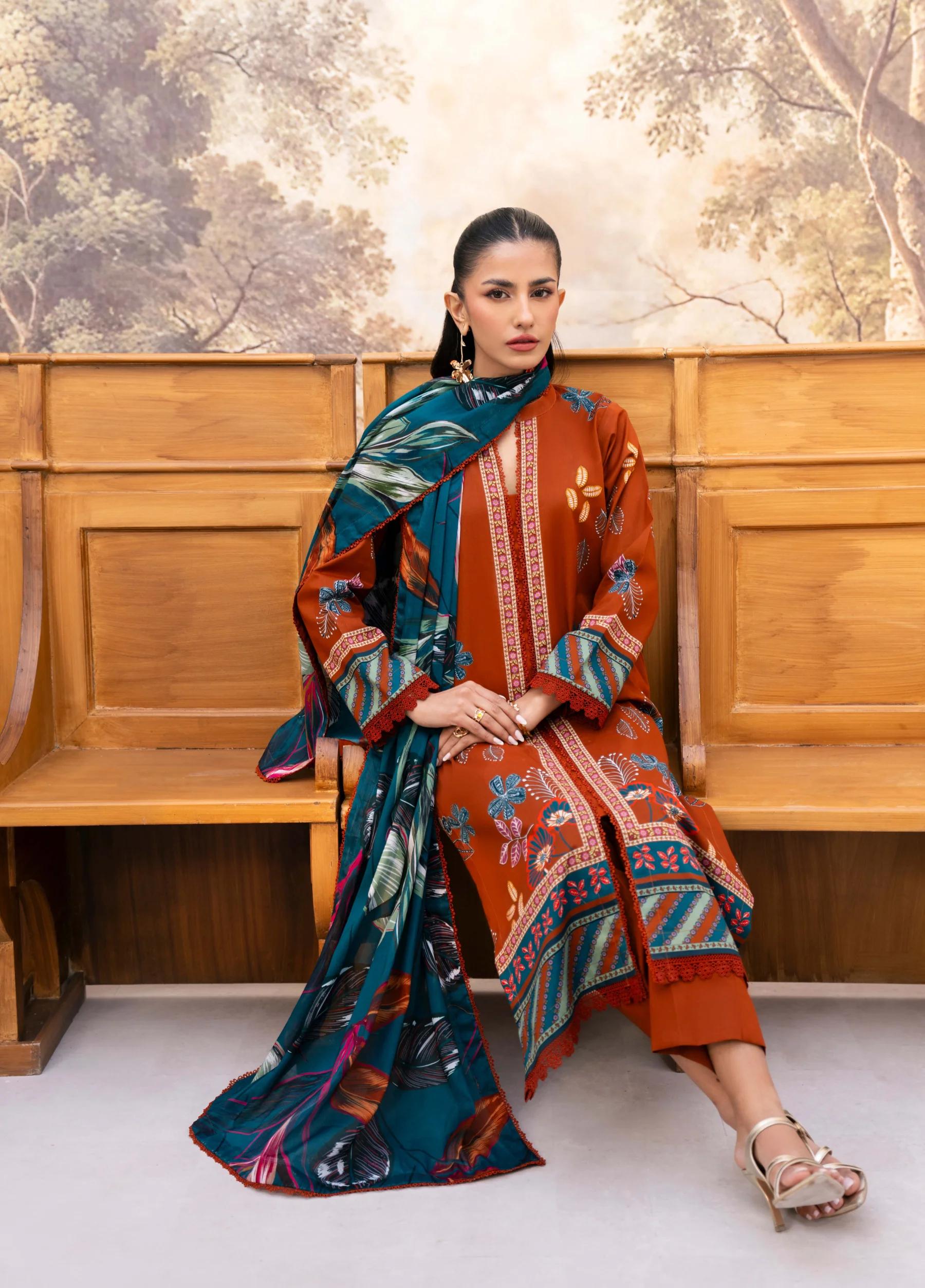 Yakin by Asifa – 3-Piece Unstitched Lawn Suit | Summer Collection 2026 | Article YBA-10 - Image 3