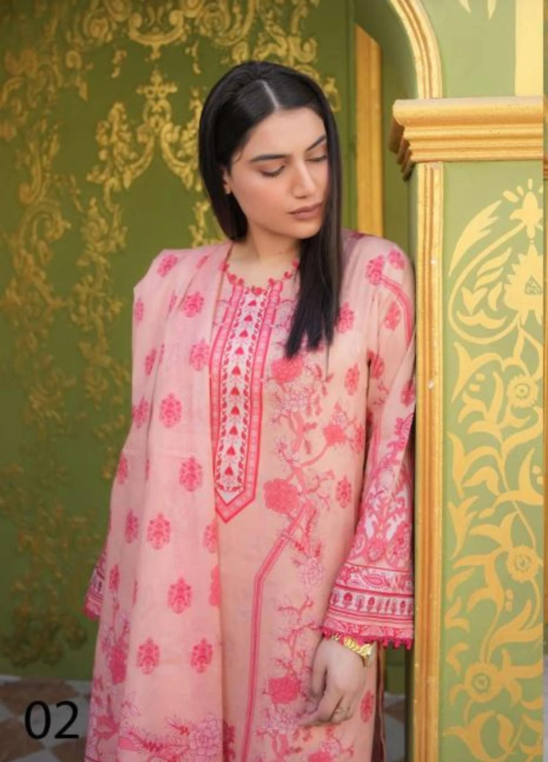 Coral By Mavi Unstitched Luxury Lawn 2026 – Volume 1 | Design 1