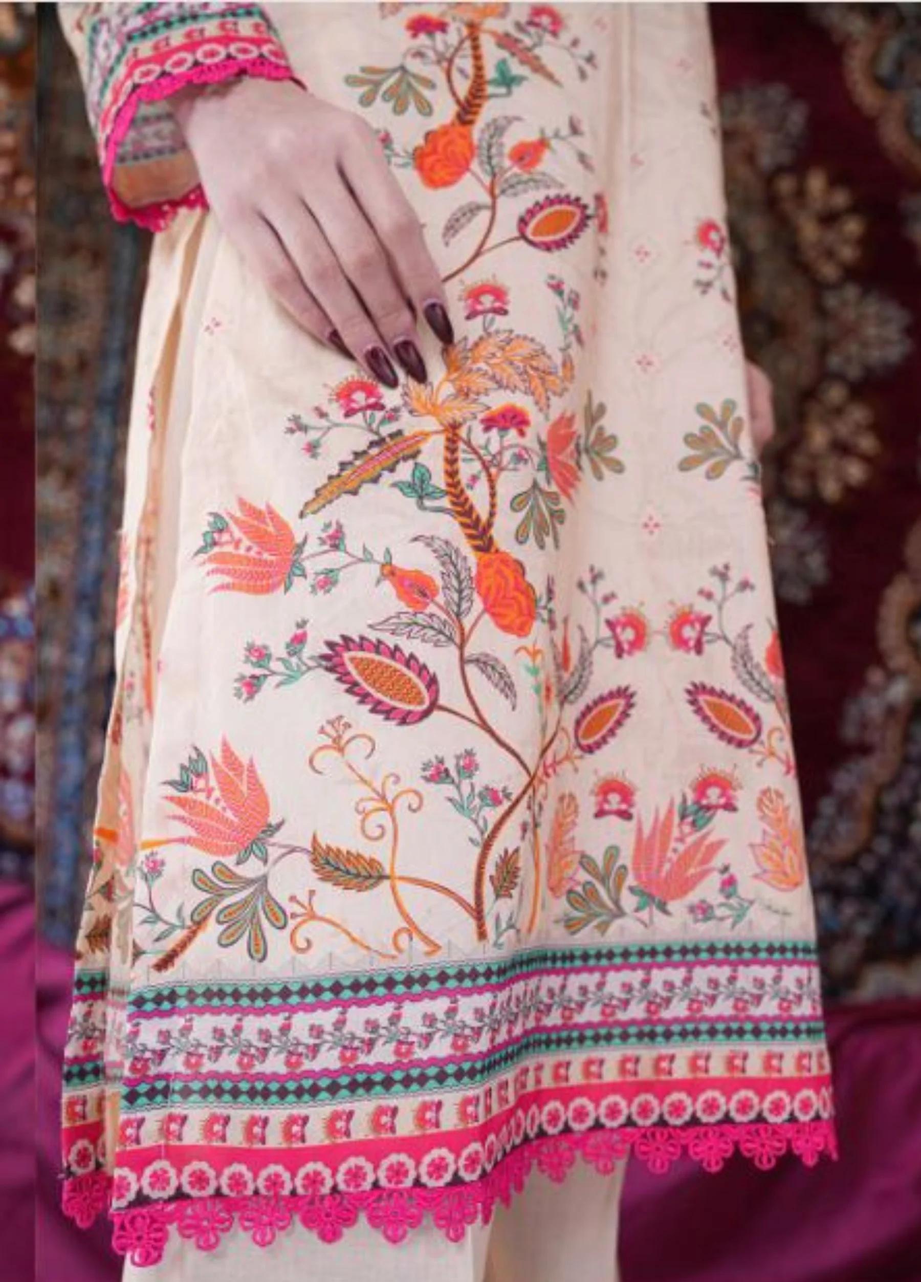 Coral By Mavi Unstitched Luxury Lawn 2026 – Volume 1 | Design 5 - Image 3