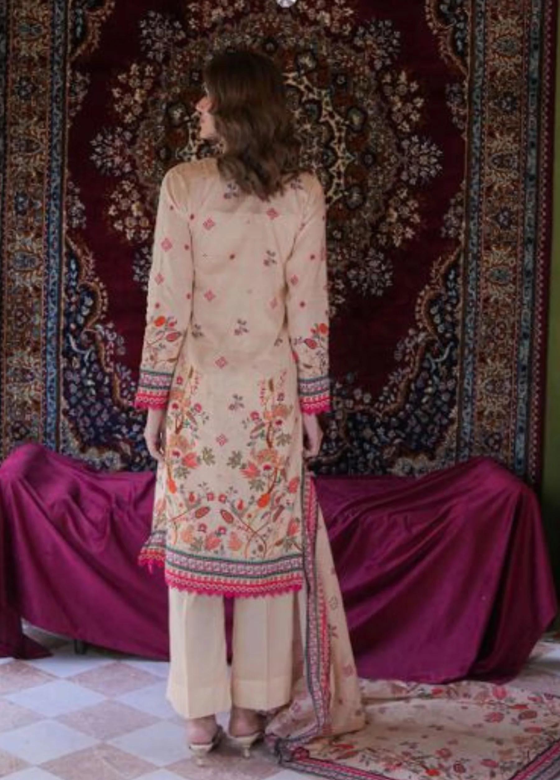 Coral By Mavi Unstitched Luxury Lawn 2026 – Volume 1 | Design 5 - Image 4