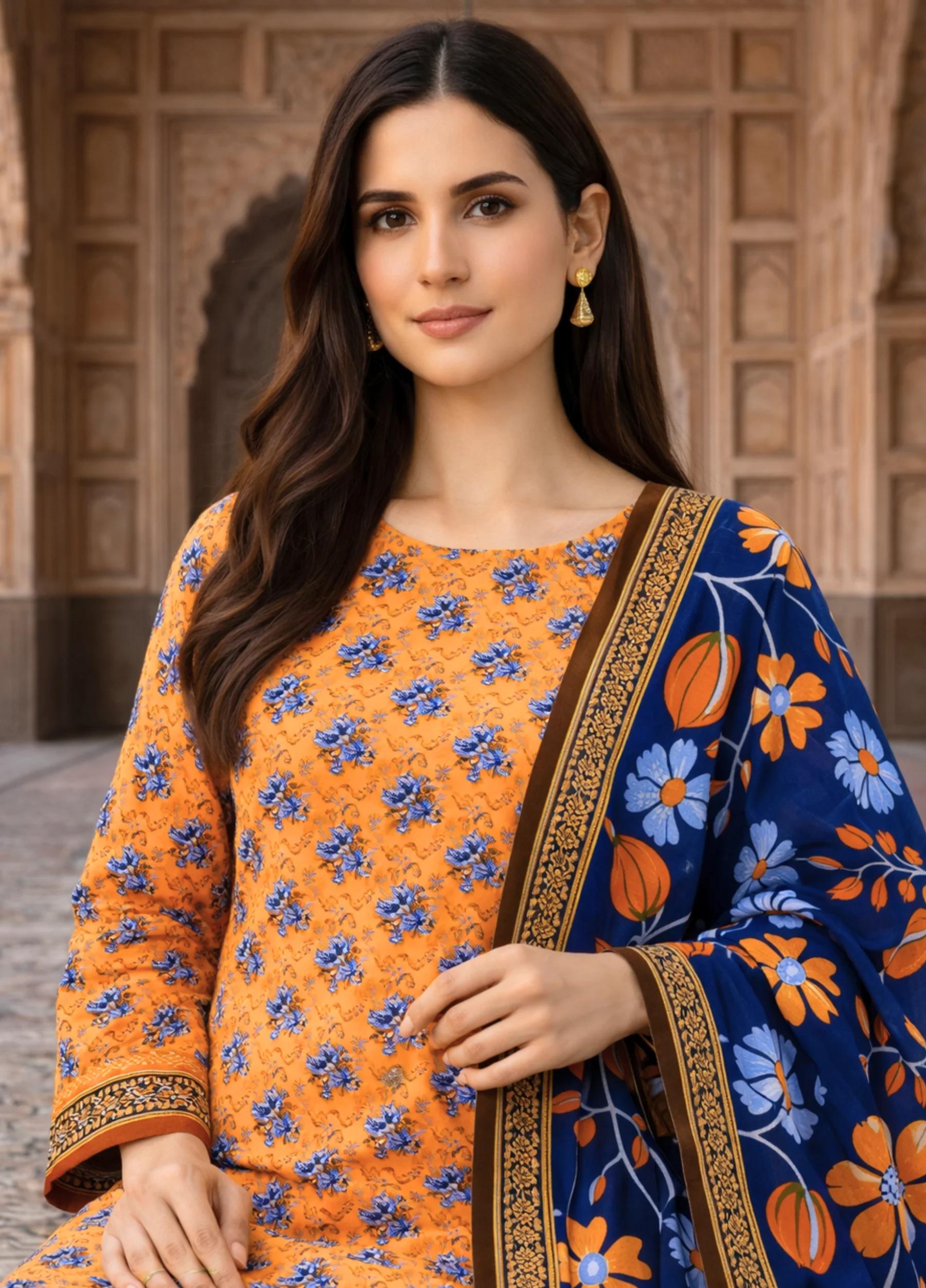 Janan Lawn Collection 2026 – Printed Lawn Suit Summer Collection D-02 - Image 3