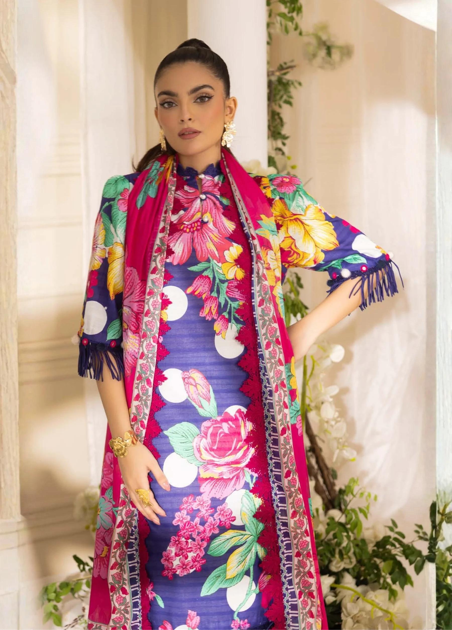 Naqsh by Rangreza Summer Glow Luxury Lawn Unstitched 3-Piece Suit – Article 00159 - Image 3