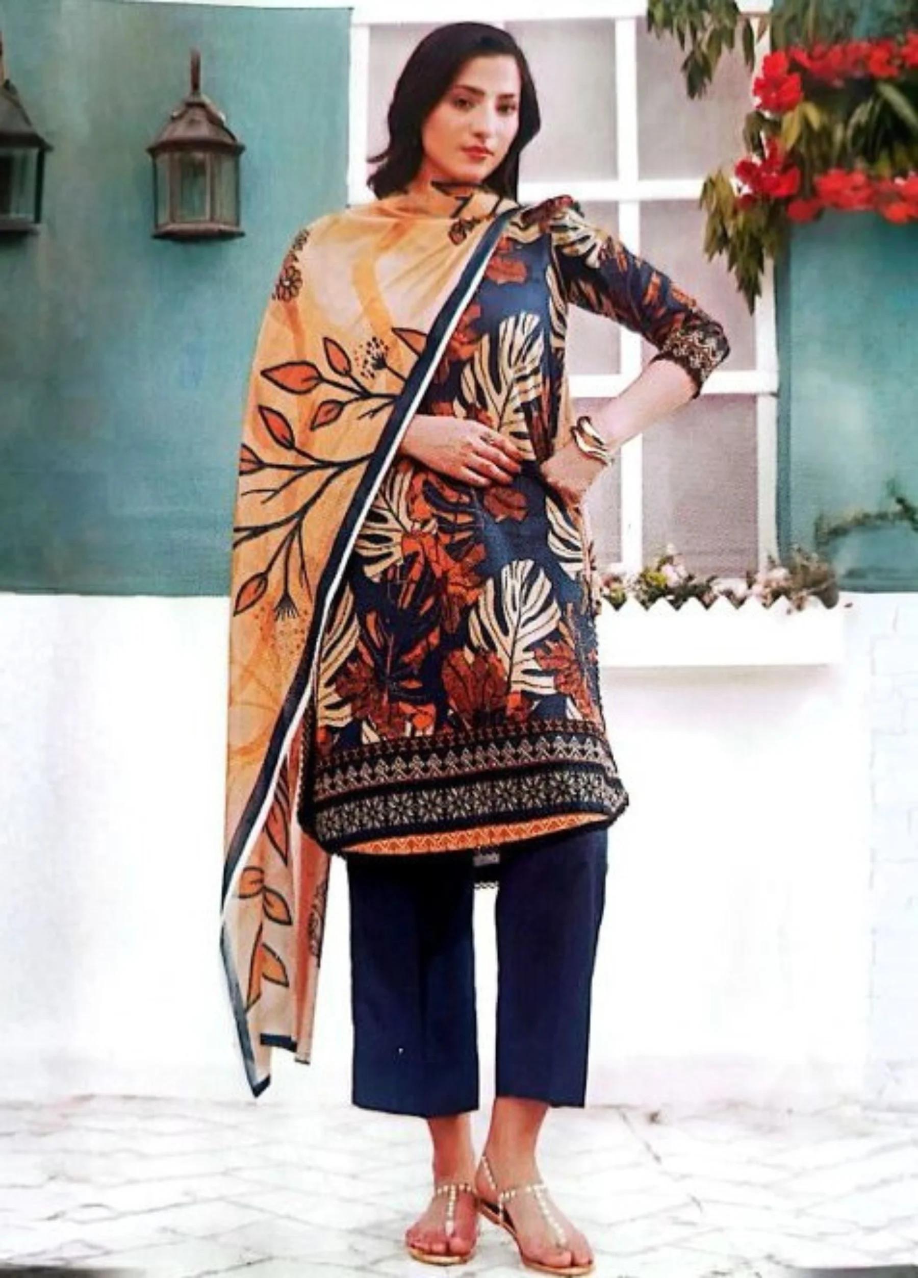 Rangreza Unstitched 3 Piece Lawn Collection – Article 03