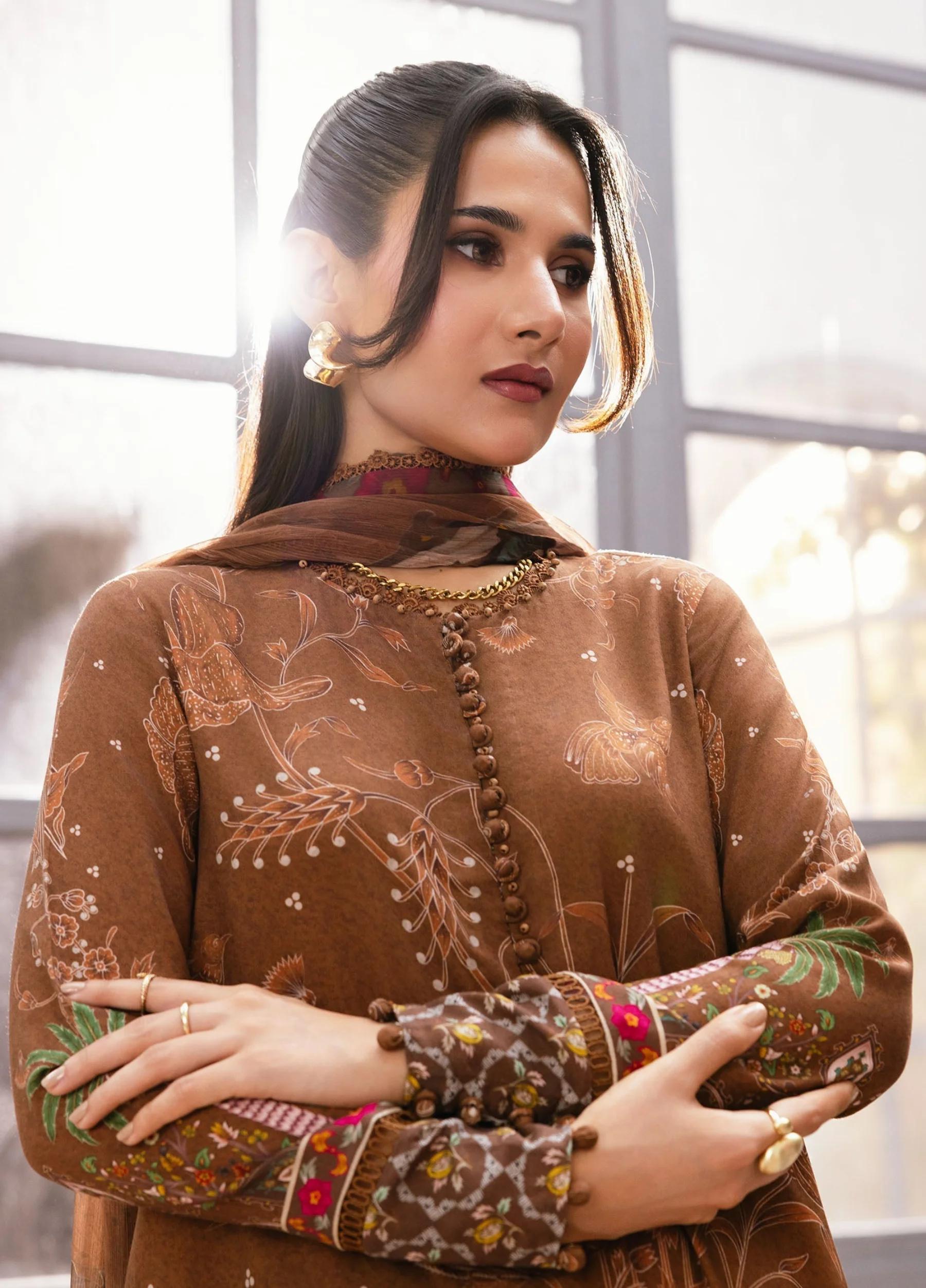 m/basics By Maria.B Summer Unstitched Digital Printed lawn 3 Piece Suit MB-CUS25-1106-B