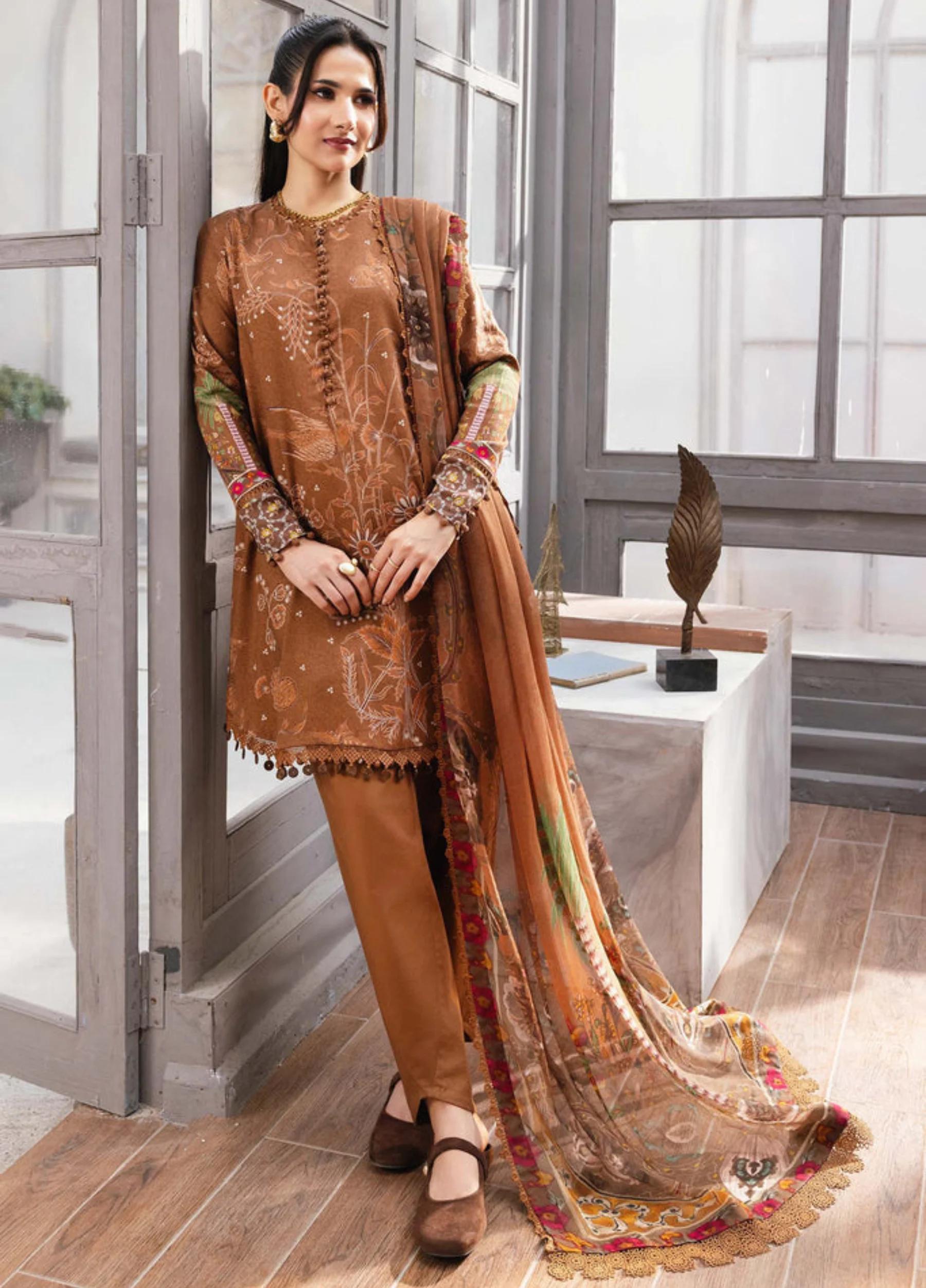 m/basics By Maria.B Summer Unstitched Digital Printed lawn 3 Piece Suit MB-CUS25-1106-B