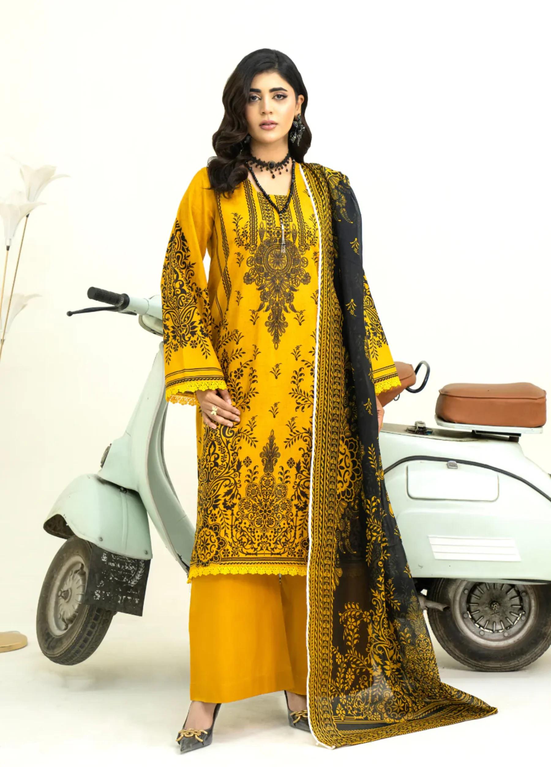 Marooj Gold Imperial Collection Vol 32 Unstitched 3 PC Suit – Design 1