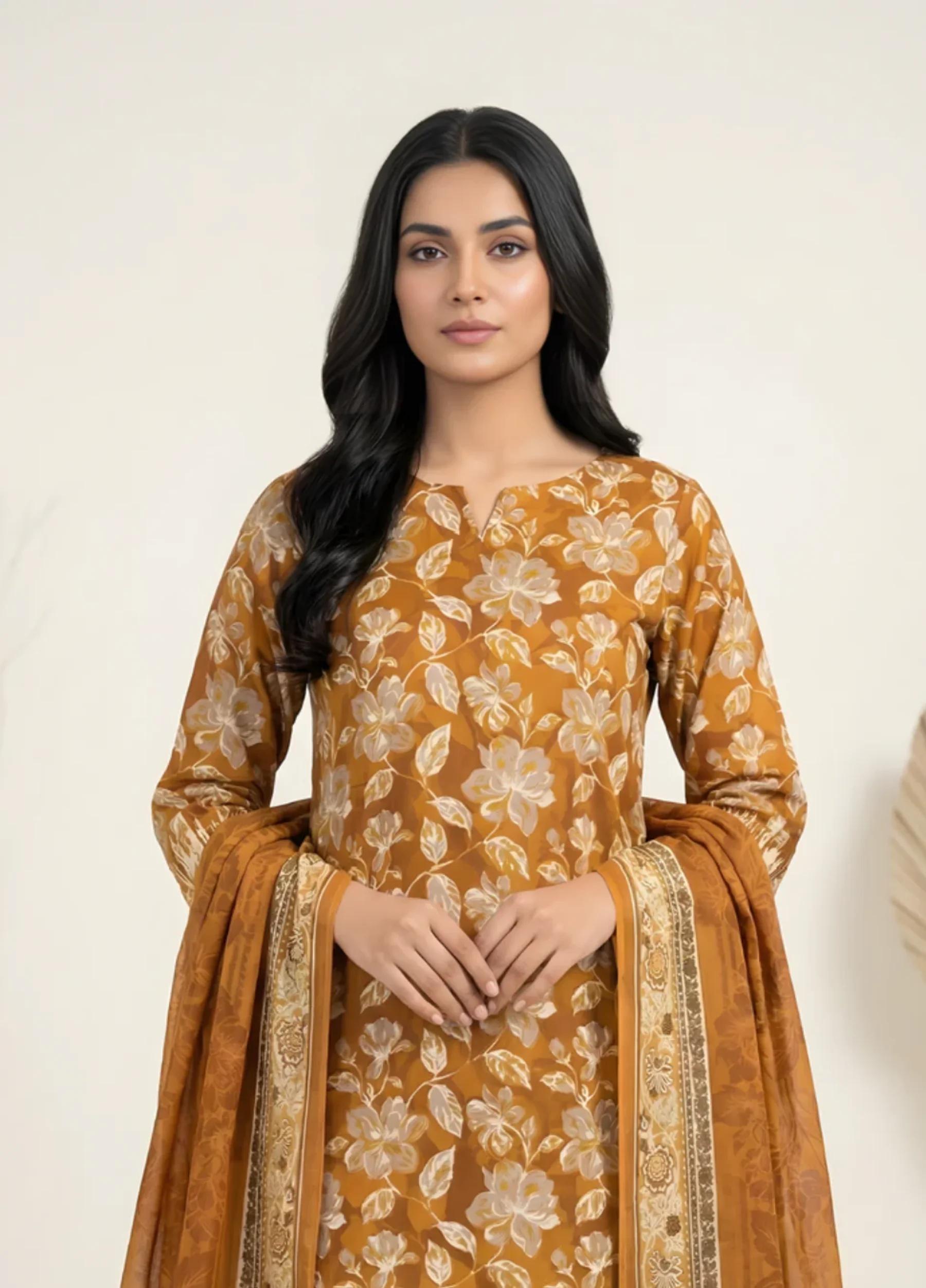 Marooj Gold Imperial Collection Vol 30 Unstitched 3 PC Suit – Design 8