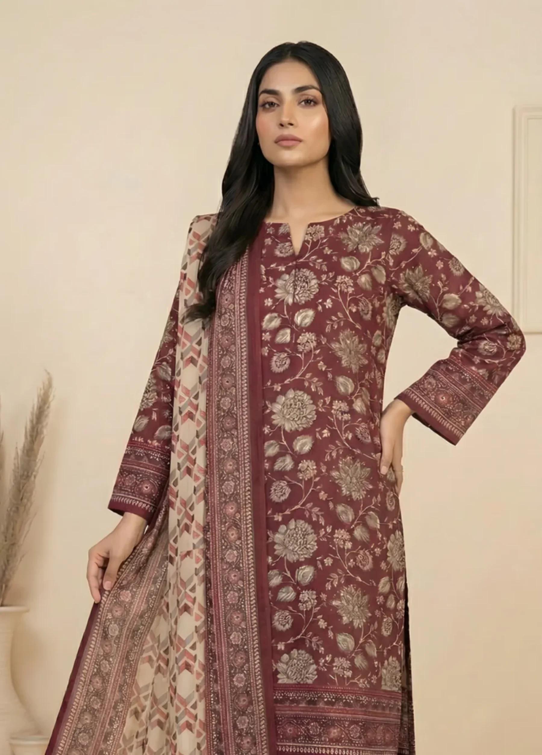 Marooj Gold Imperial Collection Vol 30 Unstitched 3 PC Suit – Design 5