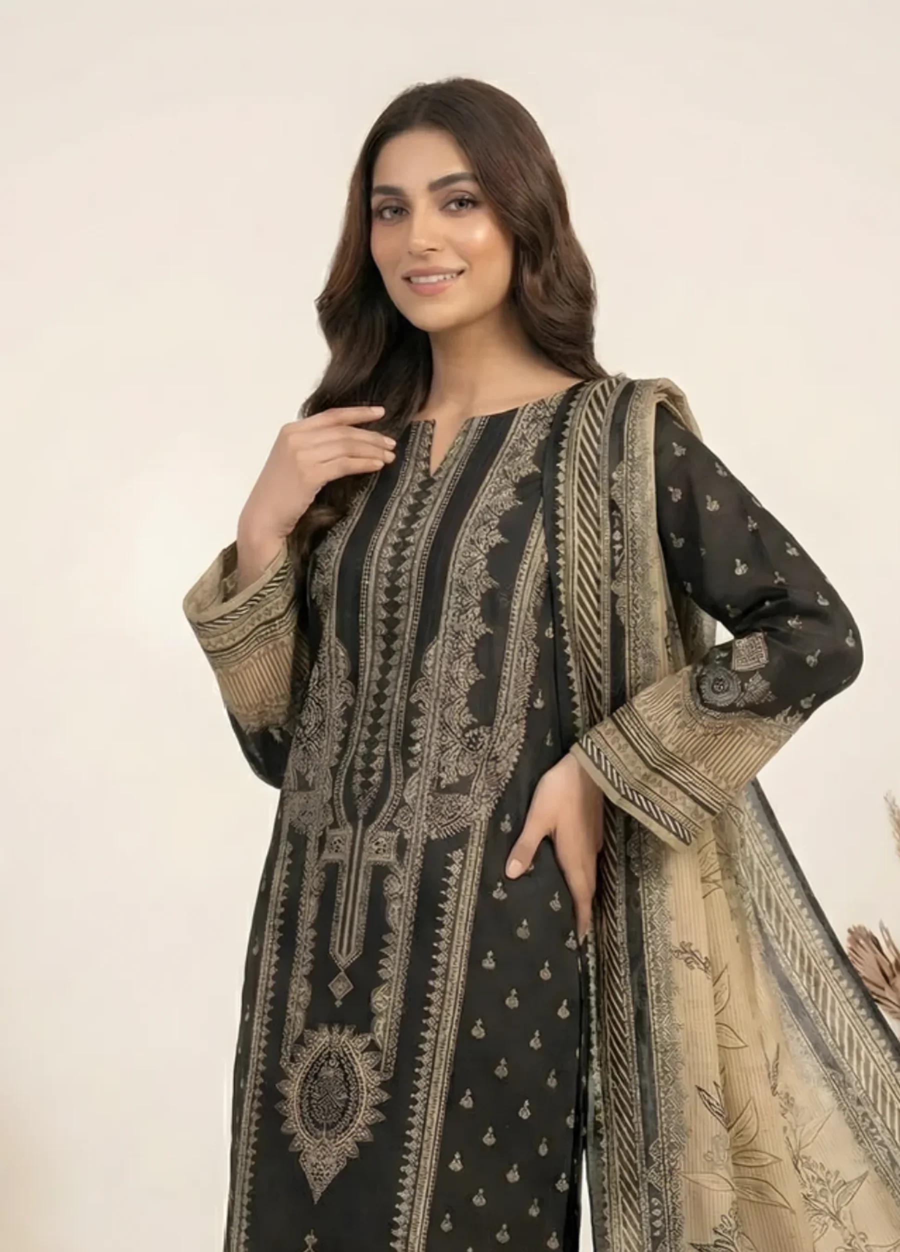 Marooj Gold Imperial Collection Vol 30 Unstitched 3 PC Suit – Design 7